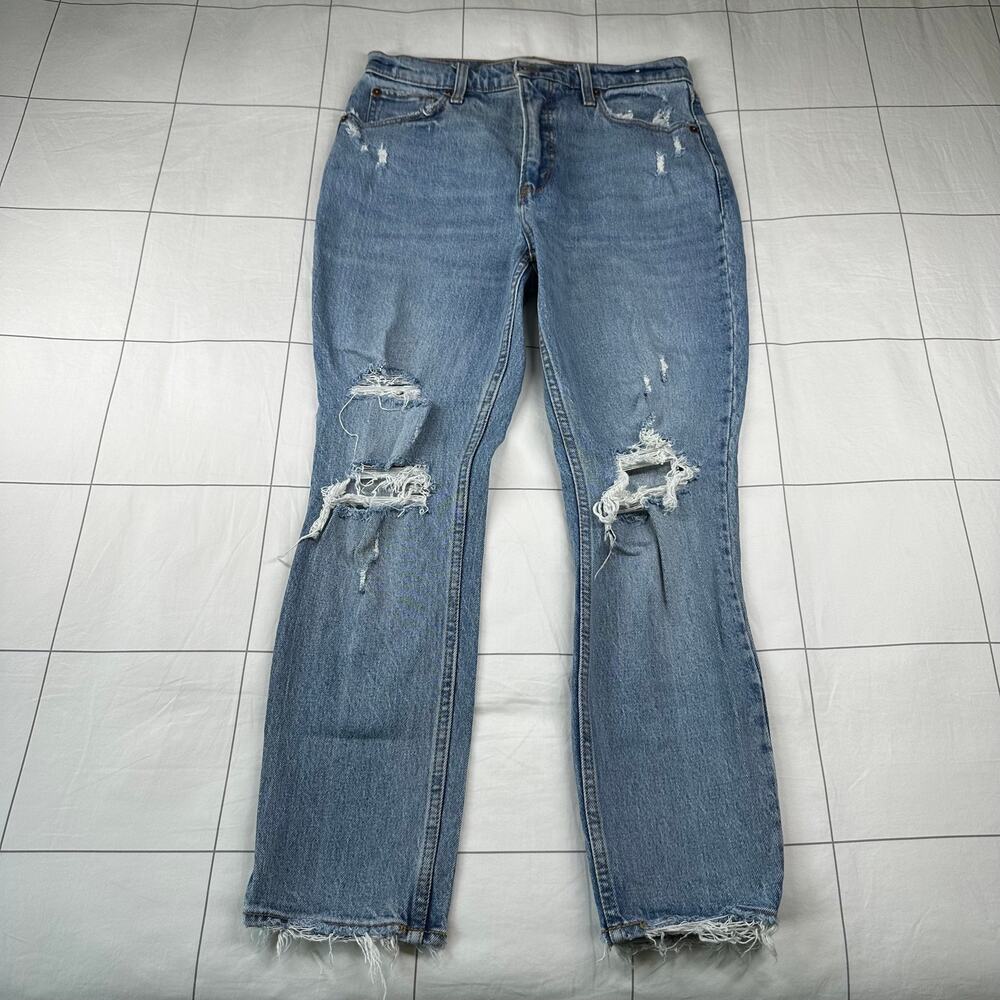 Abercrombie & Fitch Jeans Women 28 Short Blue Skinny High Rise Distressed Ripped
